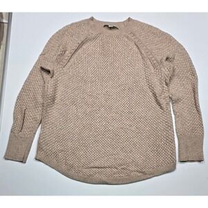 LOFT‎ Women's Knit Sweater Beige Long Sleeve Textured Pullover Top Large (1288)